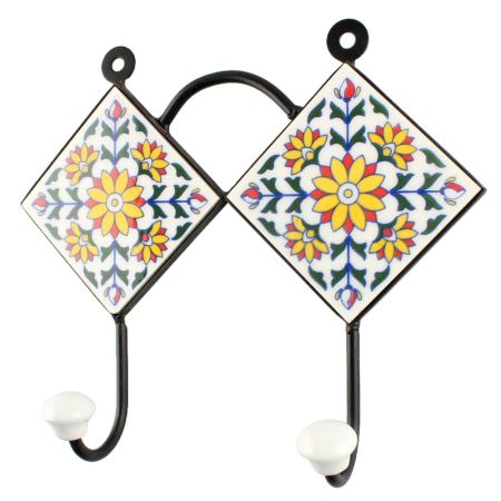 Sunflower Ceramic Tile Hook
